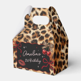 Caja Para Regalos Leopard Cheetah Cherry Birthday Favor Box