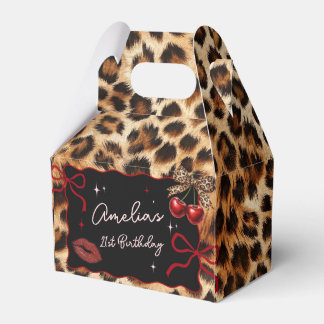Caja Para Regalos Leopard Cheetah Cherry Birthday Favor Box