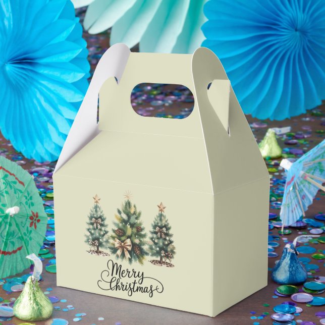Caja Para Regalos Leopard Merry Christmas Tree Coquette Bow Xmas (Fiesta)