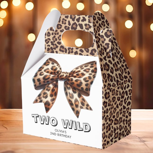 Caja Para Regalos Leopard Print Two Wild Bow 2Cumpleaños (Subido por el creador)