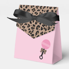 Caja Para Regalos Leopard y Baby Shower rosa