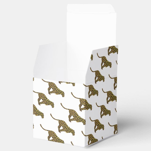 Caja Para Regalos Leopardo Brown y Siloette Amarilla (Abierto)