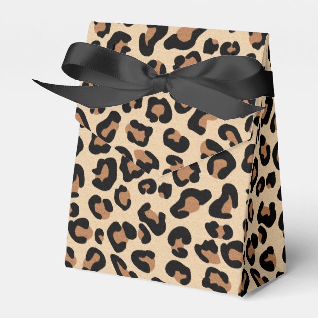 Caja Para Regalos Leopardo Print, Black, Rust and Tan (Front Side)