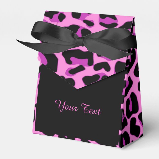 Caja Para Regalos Leopardo rosa y negro (Front Side)