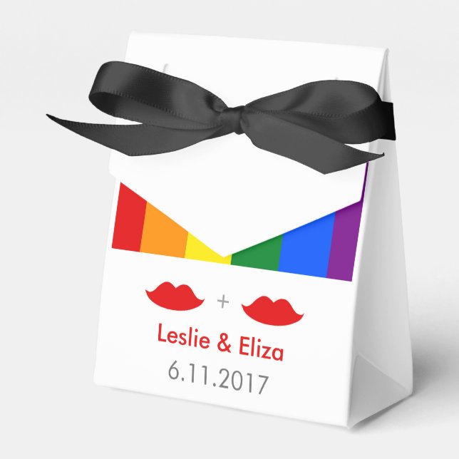 Caja Para Regalos Lesbiana LGBT despierta a Boda arcoiris (Front Side)