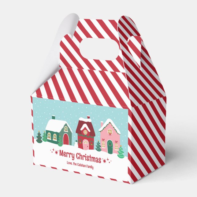 Caja Para Regalos Let it Snow Christmas Village Favor Boxes (Front Side)