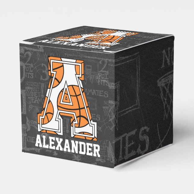 Caja Para Regalos Letra A de baloncesto de pizarra personalizada (Costado Anverso)