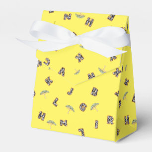 Caja Para Regalos letra abc zebra safari zoo silvestre escuela de ni