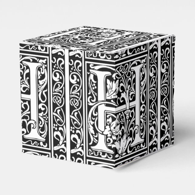 Caja Para Regalos Letra H Monograma medieval Art Nouveau (Costado Anverso)