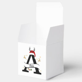 Caja Para Regalos Letra Inicial A de Navidad – Diseño Festivo de Vac