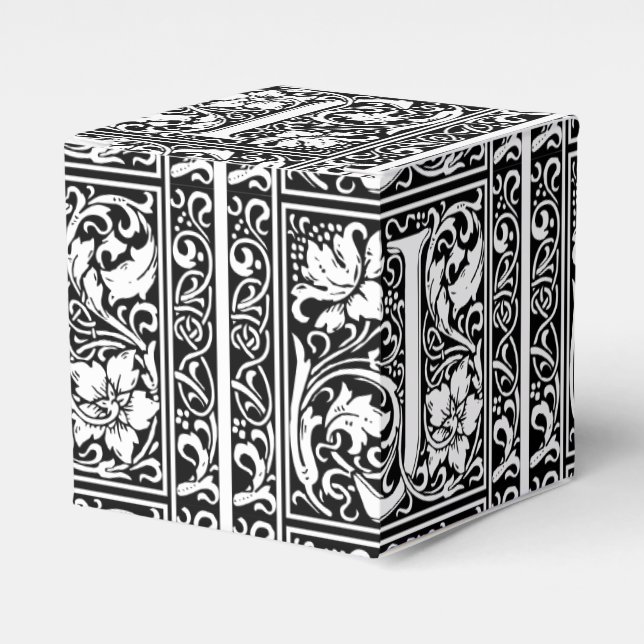 Caja Para Regalos Letra J Monograma medieval Art Nouveau (Costado Anverso)