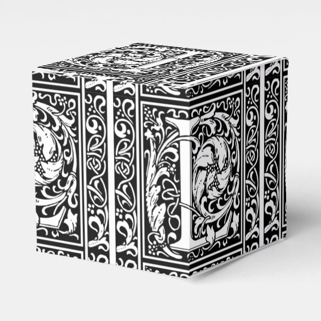 Caja Para Regalos Letra L Monograma medieval Art Nouveau (Costado Anverso)