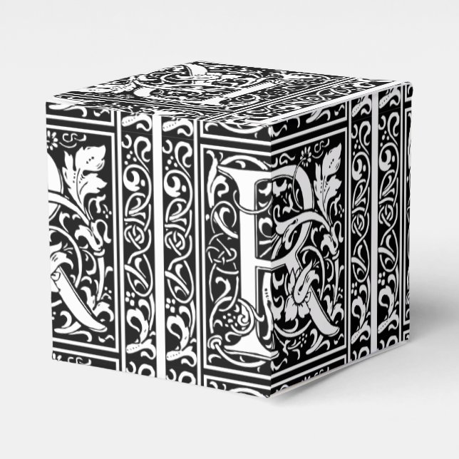 Caja Para Regalos Letra R Monograma medieval Art Nouveau (Costado Anverso)