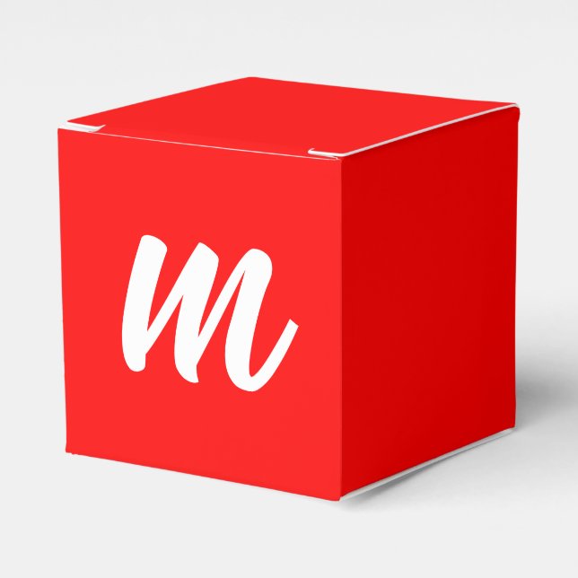 Caja Para Regalos Letra roja blanca caligráfica monográfica carta in (Costado Anverso)