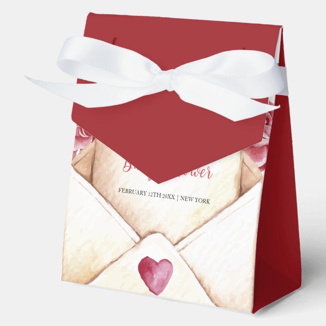 Caja Para Regalos Letra rustica Rosa flor querida Baby Shower (Anverso)