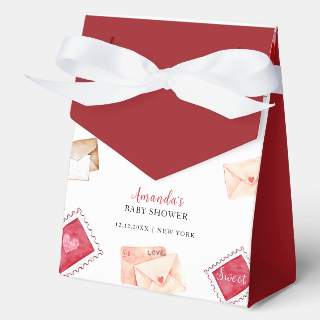 Caja Para Regalos Letra Stamp SValentine Baby Shower (Anverso)