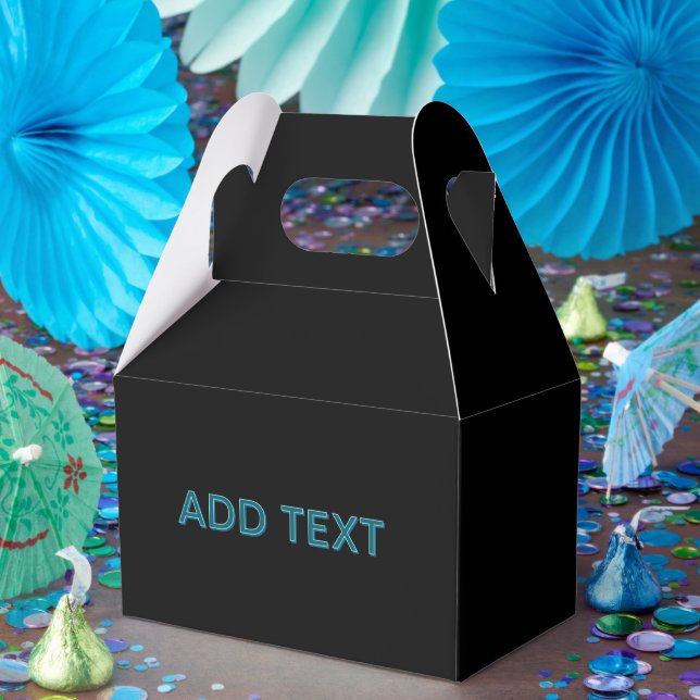 Caja Para Regalos Letras delineadas y editables con sombra paralela  (Fiesta)