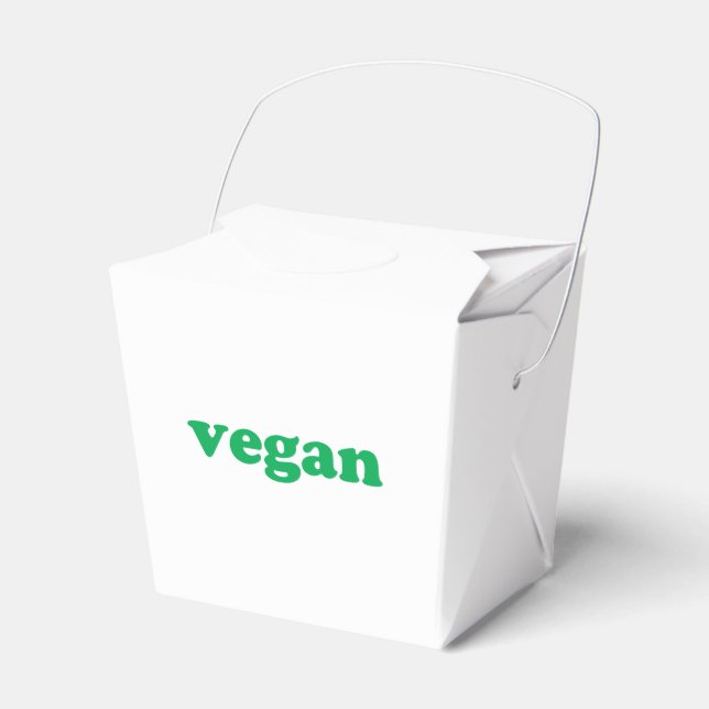 Caja Para Regalos Letras verdes "veganas", fondo blanco (Front Side)