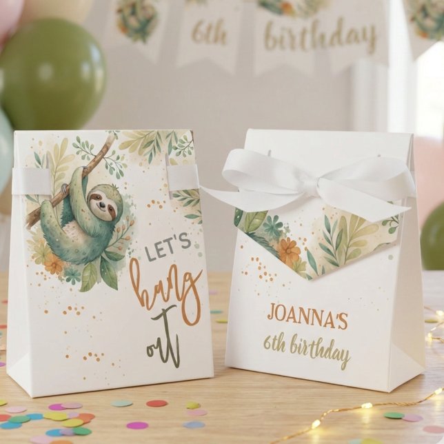 Caja Para Regalos Let's hang out sloth kids birthday (Subido por el creador)