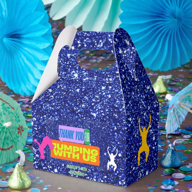 Caja Para Regalos Let's Jump Party Bounce Neon Trampoline Park  (Fiesta)