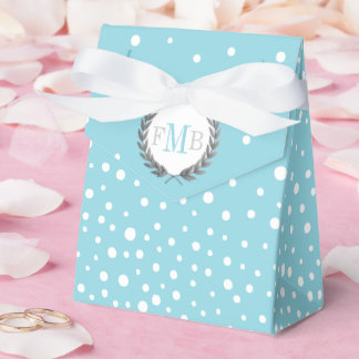Caja Para Regalos Light blue and white polka dot pattern wedding fav