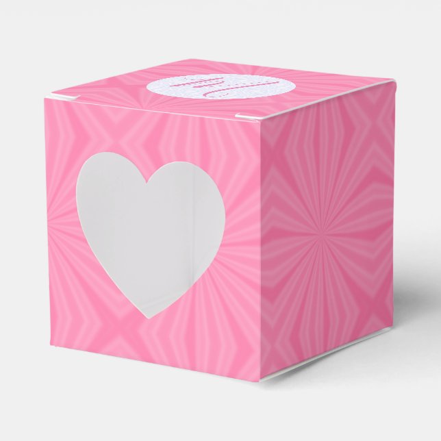 Caja Para Regalos Light Pink Squiggly Squares Personalized Heart (Anverso)