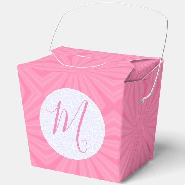 Caja Para Regalos Light Pink Squiggly Squares Personalized Take Out (Anverso)