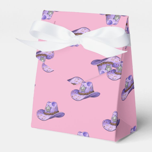 Caja Para Regalos Light Purple Cowgirl Hat-Pink Background (Front Side)