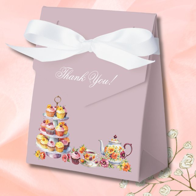 Caja Para Regalos Lilac Floral Whimsical Tea Bridal Shower (Subido por el creador)
