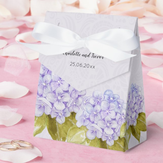 Caja Para Regalos Lilac Hydrangea pintado a mano (Boda)