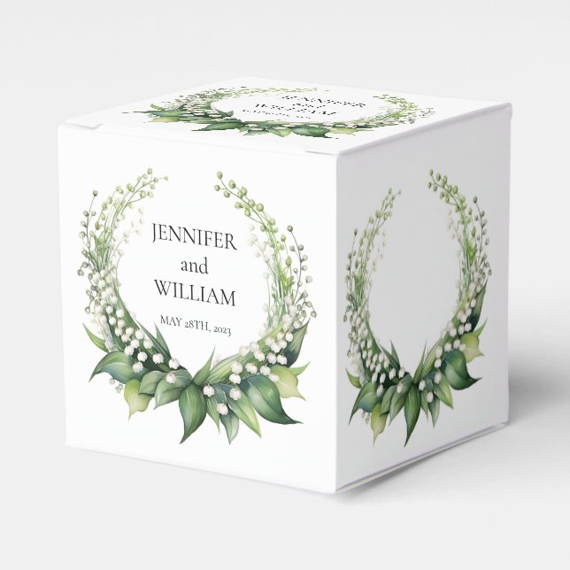 Caja Para Regalos Lily acuarela de la fiesta de la boda de la novia  (Costado Anverso)