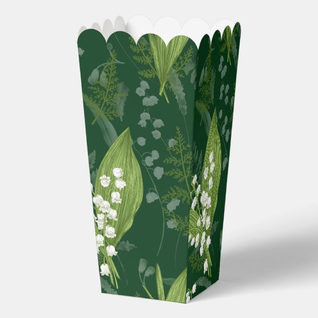 Caja Para Regalos Lily of Valley con Ferns || Verde oscuro (Anverso)