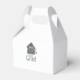 Caja Para Regalos Límite de graduación plateado purpurina añadir nom