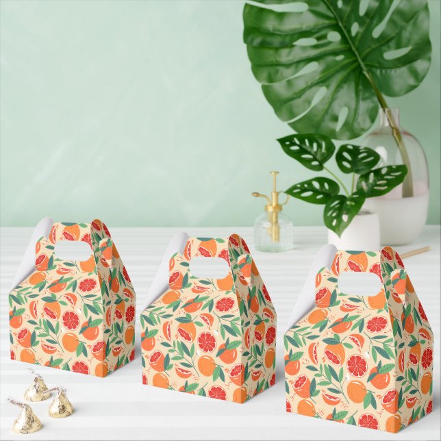 Caja Para Regalos linda fiesta de cítricos naranja Favor Box (Múltiple)