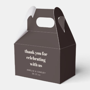 Caja Para Regalos Lindo Agradecimiento Personalizado de Otoño Marrón