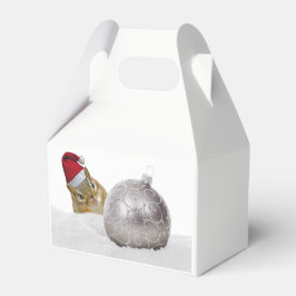 Caja Para Regalos Lindo Ardilla Plateado y Navidad de Vacaciones de