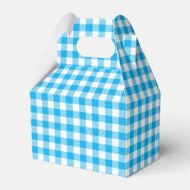 Caja Para Regalos Lindo Cuadrado Azul Blanco Gingham Cuadros
