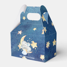 Caja Para Regalos Lindo Elefante Dormido Destello Estrella Luna Niño