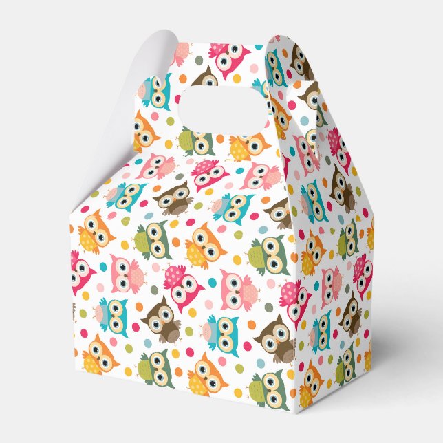 Caja Para Regalos Lindo patrón de búho multicolor (Front Side)