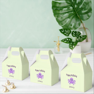Caja Para Regalos Lindo pulpo morado verde