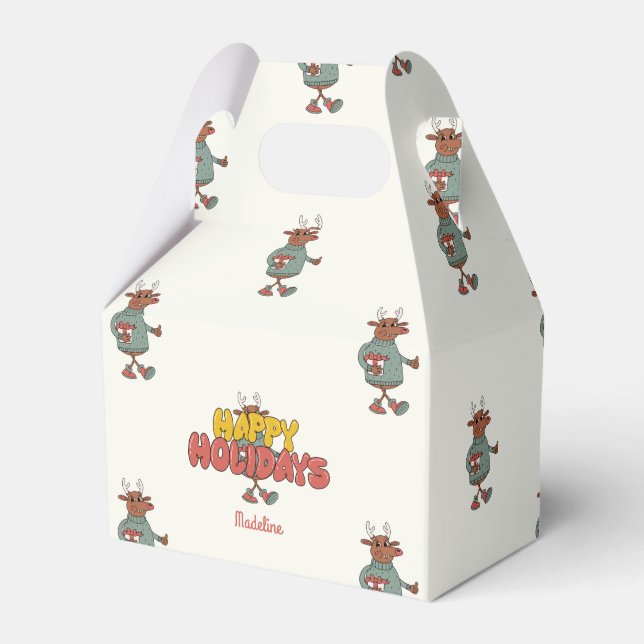 Caja Para Regalos Lindo rudolf vacaciones de Navidad (Front Side)