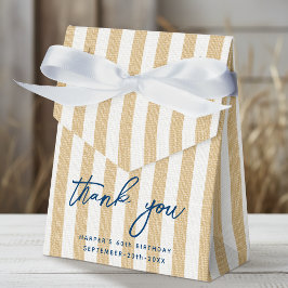 Caja Para Regalos Linen Look Striped Birthday Gracias Fiesta Gold