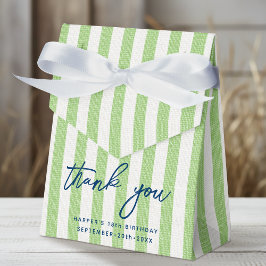 Caja Para Regalos Linen Look Striped Birthday Gracias Fiesta Verde