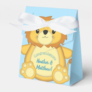Caja Para Regalos Lion Baby Shower Blue