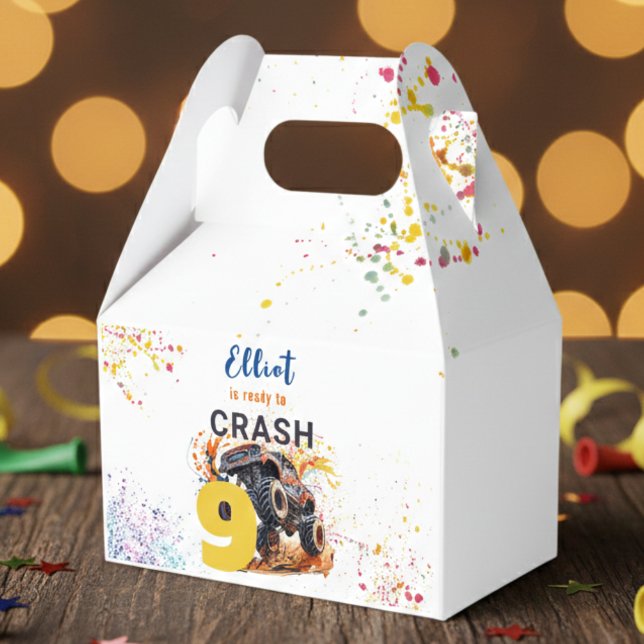 Caja Para Regalos Listo para el cumpleaños del camión monstruo (Subido por el creador)