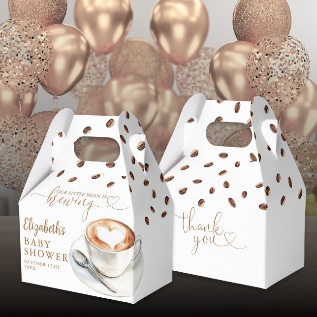 Caja Para Regalos Little Bean Is Brewing Coffee Theme Baby Shower (Little Bean Is Brewing Coffee Theme Baby Shower Favor Boxes)