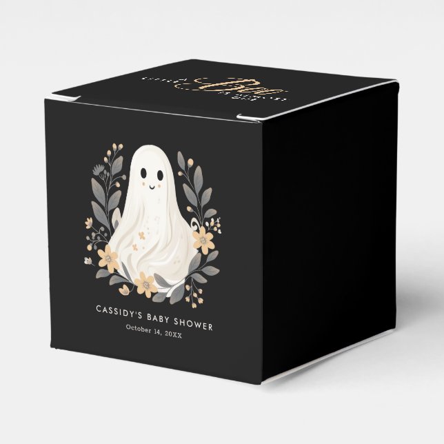 Caja Para Regalos Little Boo Boho Ghost Halloween Baby Shower (Costado Anverso)