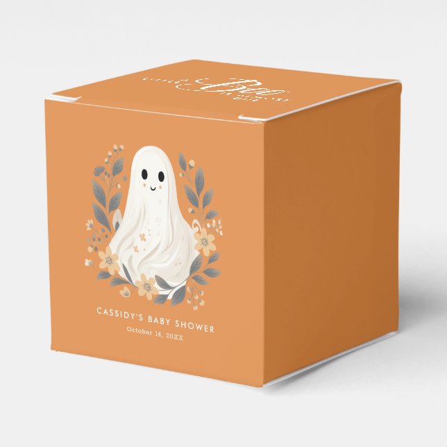 Caja Para Regalos Little Boo Boho Ghost Halloween Baby Shower (Costado Anverso)