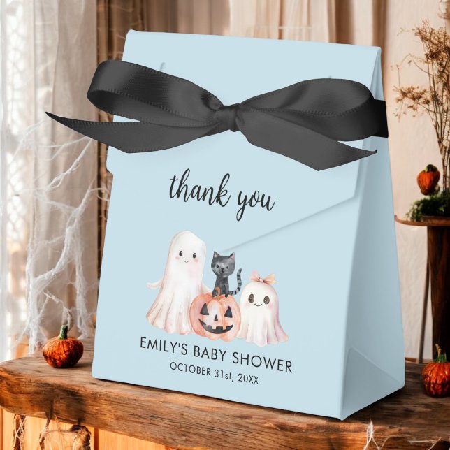 Caja Para Regalos Little Boo Halloween Blue Baby Shower (Subido por el creador)