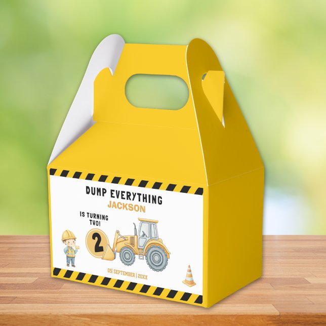 Caja Para Regalos "Little Builder– Construction Truck 2nd Birthday (Subido por el creador)